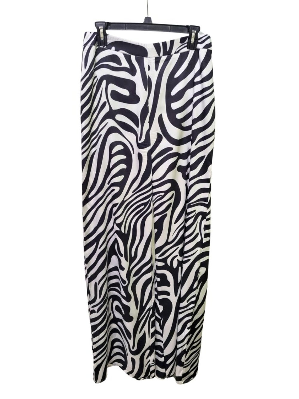 Nova Luxe High-Waisted Zebra Print Wide-Leg Trousers | Medium